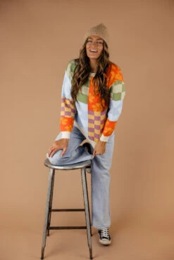 Crowded Room Patchwork Sweater -Arla Fashion 028A2688