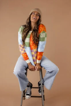 Crowded Room Patchwork Sweater -Arla Fashion 028A2697