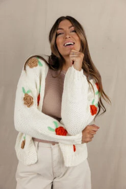 Agatha Floral Applique Cardigan -Arla Fashion 028A4504
