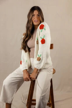 Agatha Floral Applique Cardigan -Arla Fashion 028A4515