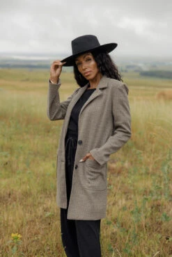 Be Cool Midnight Train Houndstooth Coat