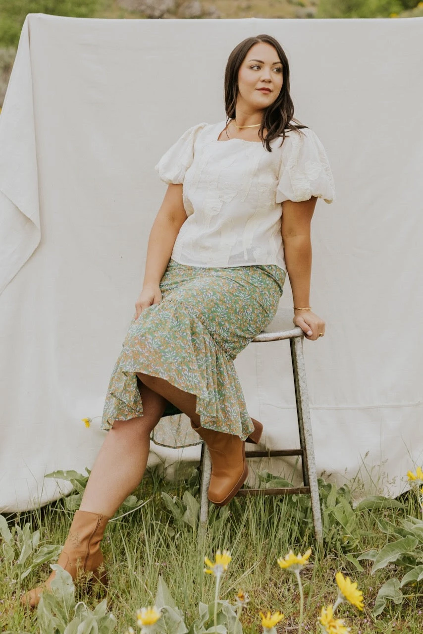 SALT Cressida Floral Ruffle Skirt 6 SALT Cressida Floral Ruffle Skirt - Image 4