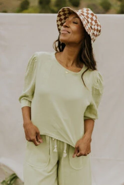 SALT Nadaline Textured Linen Set -Arla Fashion 7W4A3975