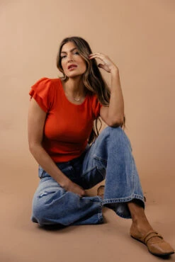 Unconditionally Ruffle Sleeve Top -Arla Fashion 7W4A4261