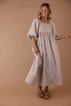 Read Your Mind Gingham Puff Sleeve Dress -Arla Fashion 7W4A6480