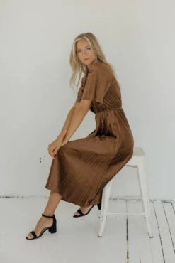 Genevieve Pleated Velvet Dress