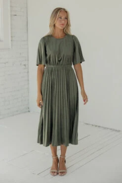 Genevieve Pleated Velvet Dress -Arla Fashion 7W4A9959