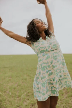 Play My Music Button Dress -Arla Fashion R510 162